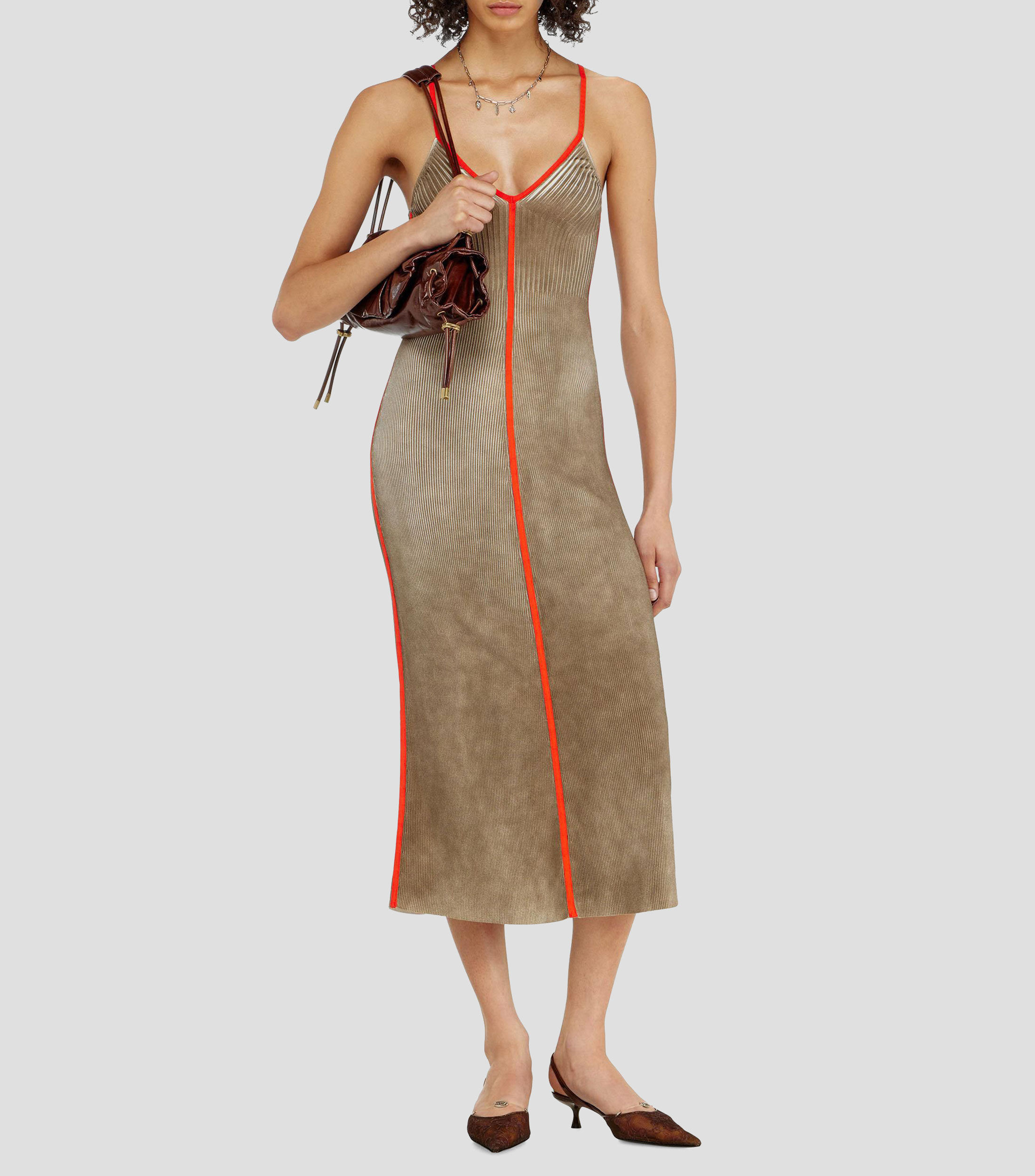 Vestido midi fantasía Mujer